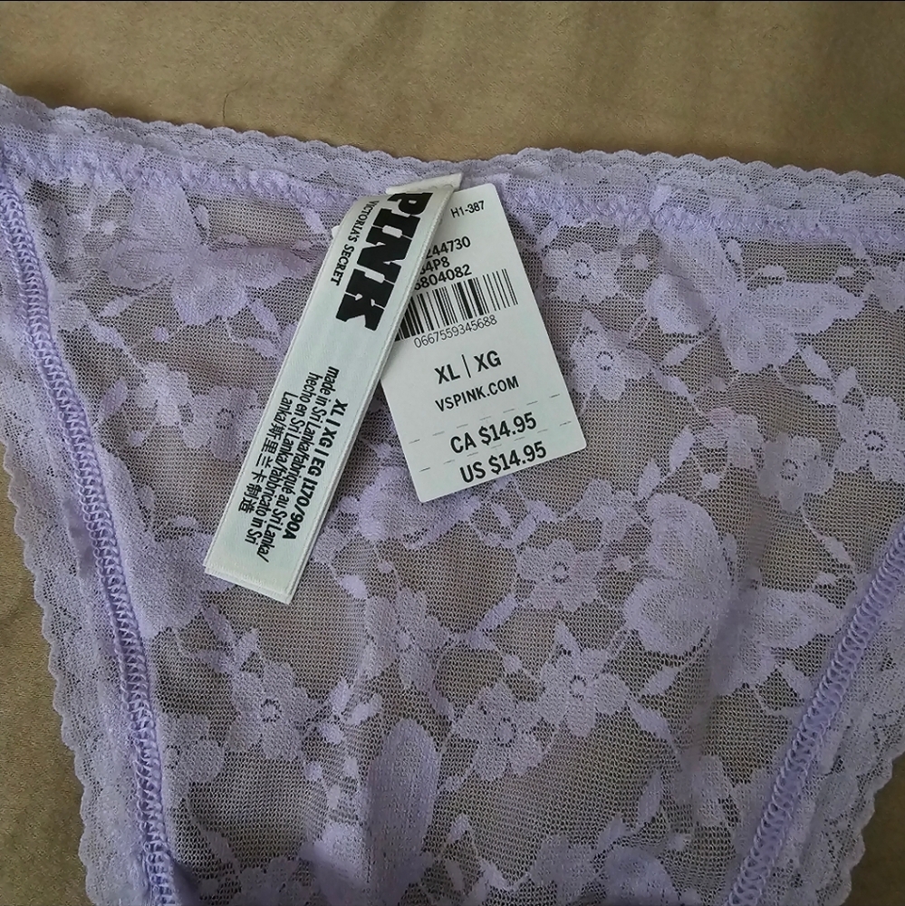 PINK Victoria's Secret Pastel Wink V-String Panty Sz xl - Picture 2 of 4